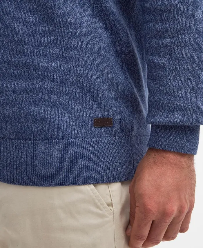Whitfield Crew Neck Jumper Olive Men Barbour Jumpers