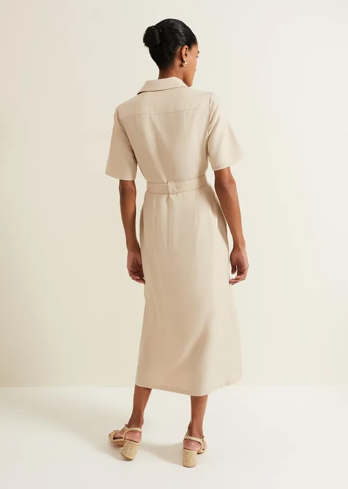 Willow Utility Midi Dress Stone Women Phase Eight Dresses