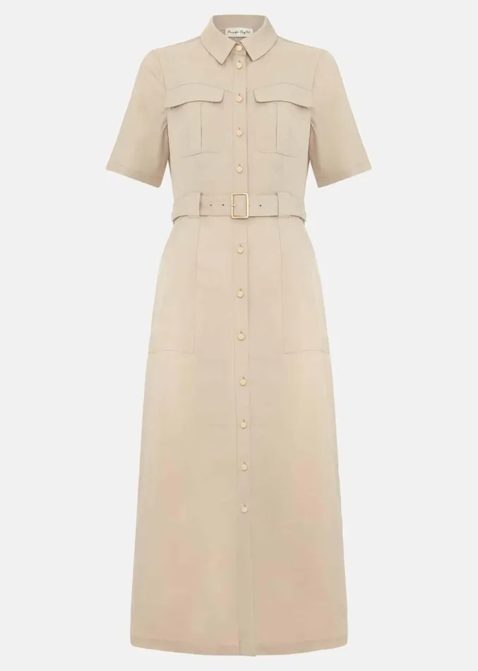 Willow Utility Midi Dress Stone Women Phase Eight Dresses