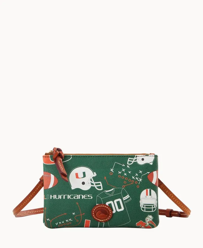 Woman Collegiate University Of Miami Top Zip Crossbody University Of Miami Dooney and Bourke Crossbodies