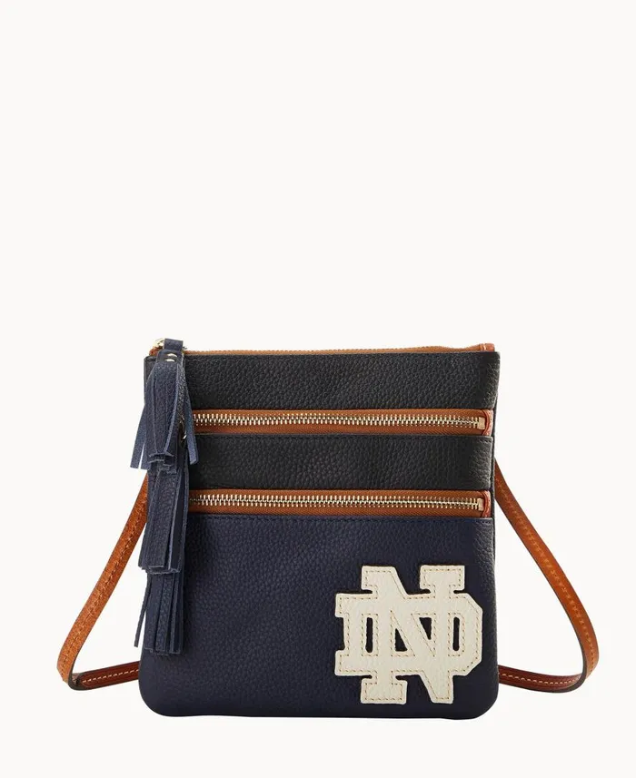 Woman Collegiate University Of Notre Dame Triple Zip Crossbody University Of Notre Dame Dooney and Bourke Crossbodies