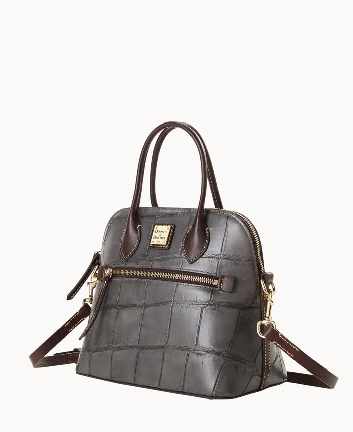 Woman Denison Domed Satchel Smoke Grey Dooney and Bourke Satchels Woman Denison Domed Satchel Smoke Grey Dooney and Bourke Satchels