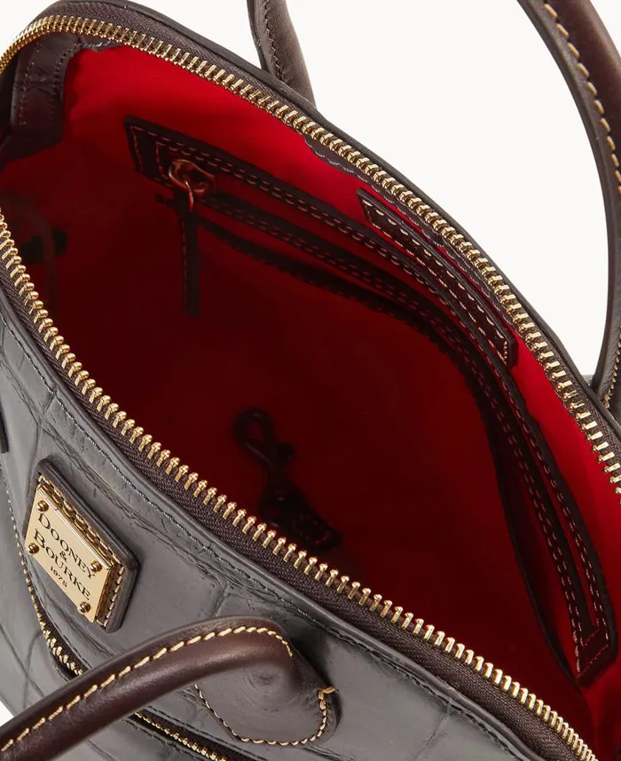 Woman Denison Domed Satchel Smoke Grey Dooney and Bourke Satchels Woman Denison Domed Satchel Smoke Grey Dooney and Bourke Satchels