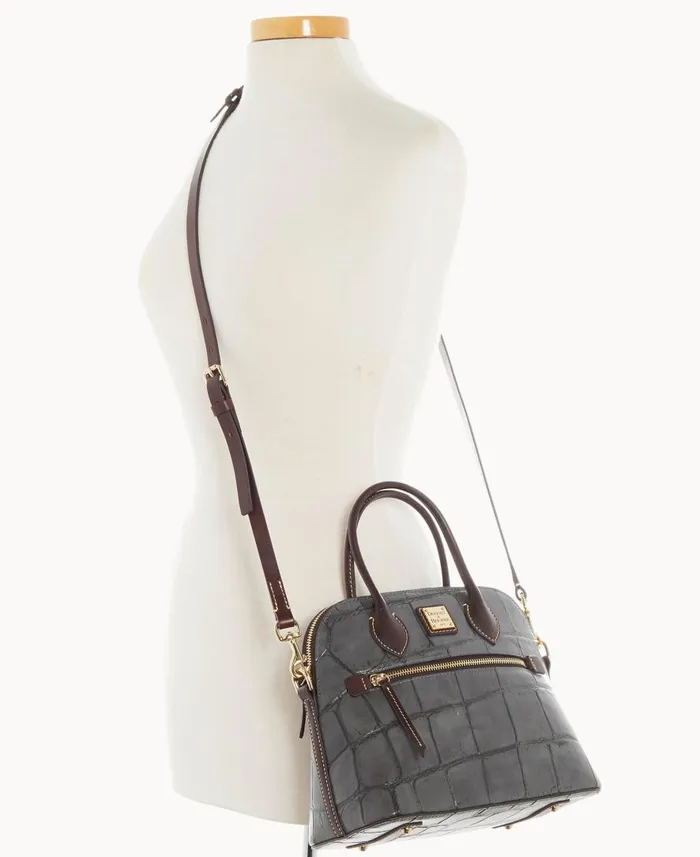 Woman Denison Domed Satchel Smoke Grey Dooney and Bourke Satchels Woman Denison Domed Satchel Smoke Grey Dooney and Bourke Satchels