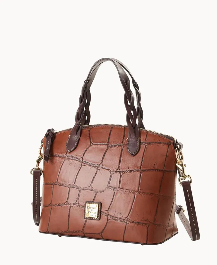 Woman Denison Small Heidi Satchel Cognac Dooney and Bourke Satchels Woman Denison Small Heidi Satchel Cognac Dooney and Bourke Satchels