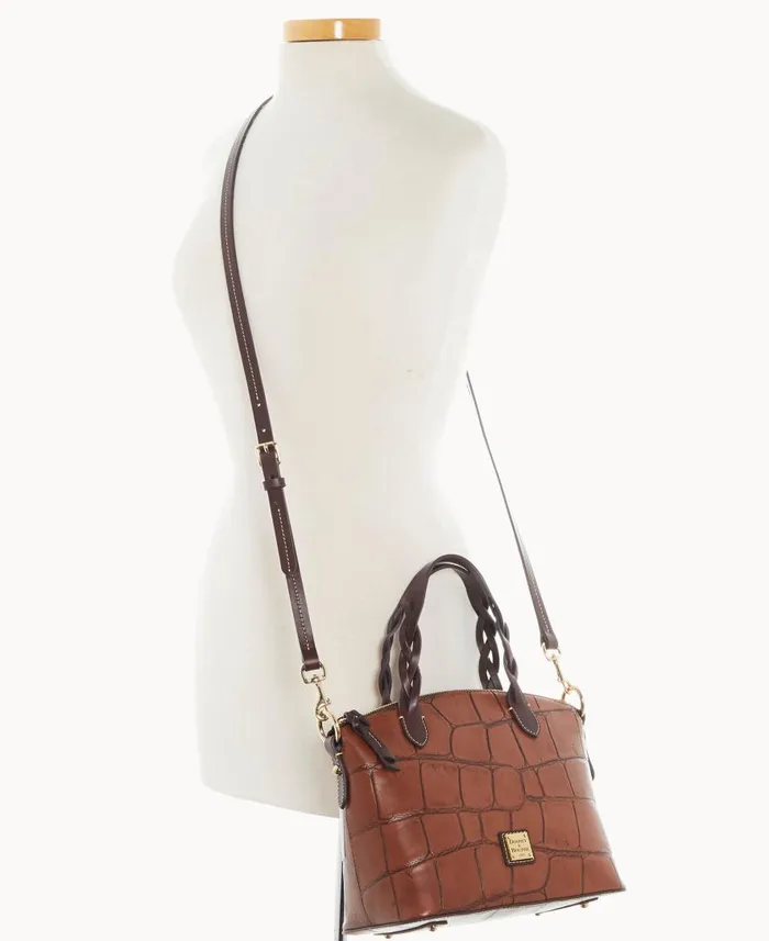 Woman Denison Small Heidi Satchel Cognac Dooney and Bourke Satchels Woman Denison Small Heidi Satchel Cognac Dooney and Bourke Satchels