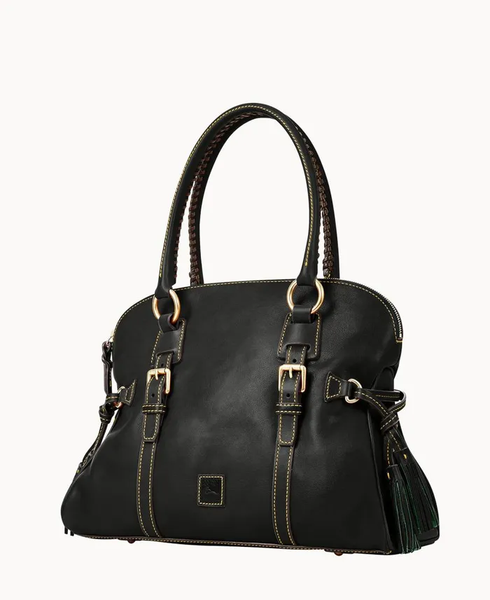 Woman Florentine Domed Buckle Satchel Black Black Dooney and Bourke Satchels Woman Florentine Domed Buckle Satchel Black Black Dooney and Bourke Satchels
