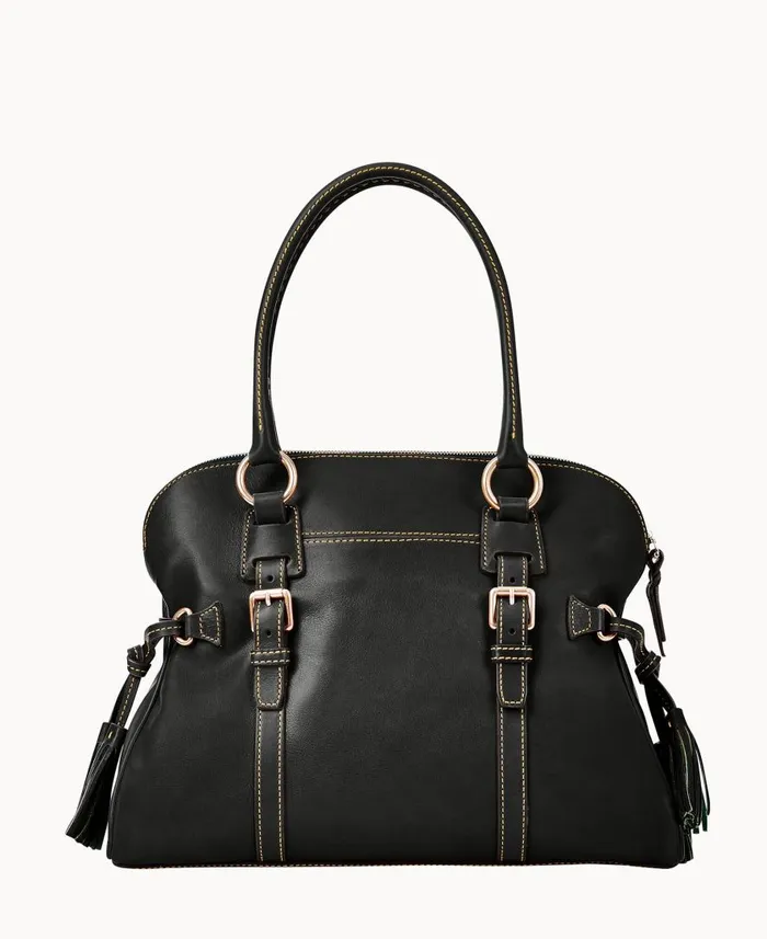 Woman Florentine Domed Buckle Satchel Black Black Dooney and Bourke Satchels Woman Florentine Domed Buckle Satchel Black Black Dooney and Bourke Satchels