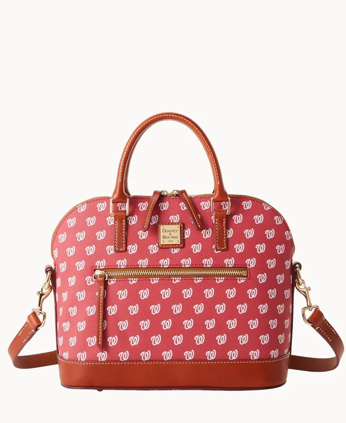 Woman MLB Nationals Domed Zip Satchel Nationals Dooney and Bourke Satchels