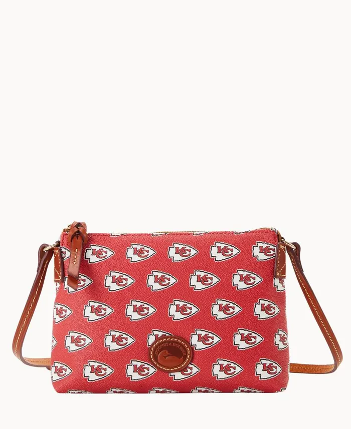 Woman NFL Chiefs Crossbody Pouchette Chiefs Dooney and Bourke Crossbodies