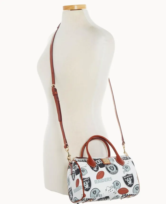 Woman NFL Raiders Barrel Satchel Raiders Dooney and Bourke Satchels Woman NFL Raiders Barrel Satchel Raiders Dooney and Bourke Satchels