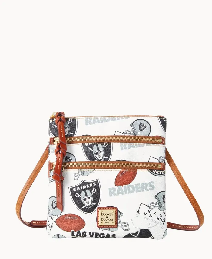 Woman NFL Raiders N S Triple Zip Crossbody Raiders Dooney and Bourke Crossbodies