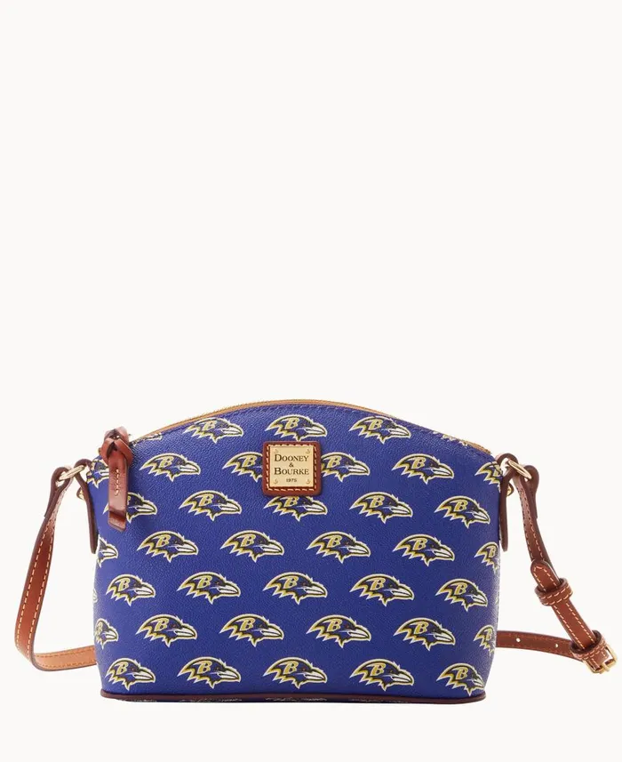 Woman NFL Ravens Suki Crossbody Med Wristlet Ravens Dooney and Bourke Crossbodies