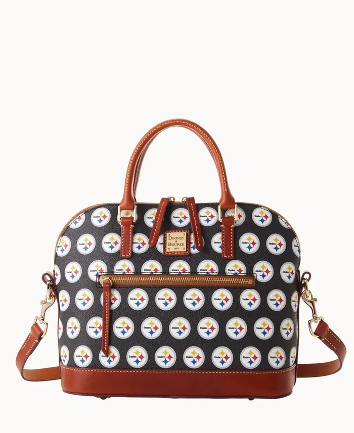 Woman NFL Steelers Domed Zip Satchel Steelers Dooney and Bourke Satchels