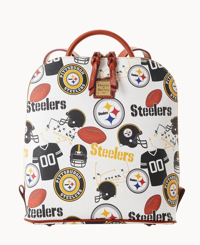 Woman NFL Steelers Zip Pod Backpack Steelers Dooney and Bourke Backpacks
