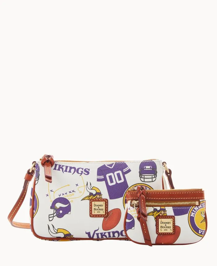 Woman NFL Vikings Lexi Crossbody Sm Coin Case Vikings Dooney and Bourke Crossbodies