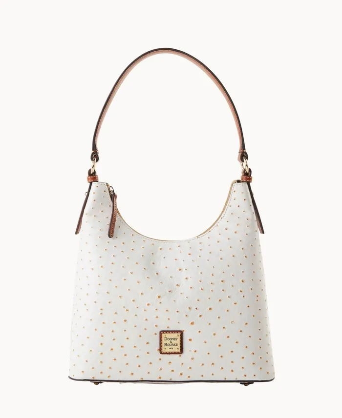 Woman Ostrich Hobo Bone Dooney and Bourke Shoulder Bags