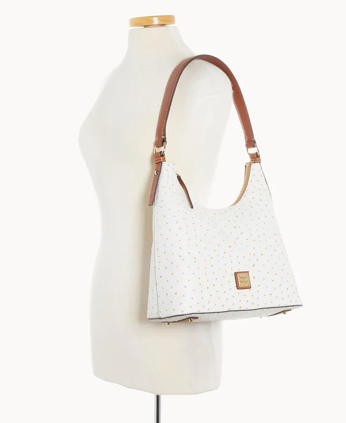 Woman Ostrich Hobo Bone Dooney and Bourke Shoulder Bags Woman Ostrich Hobo Bone Dooney and Bourke Shoulder Bags