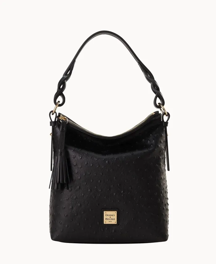 Woman Ostrich Randy Black Dooney and Bourke Shoulder Bags