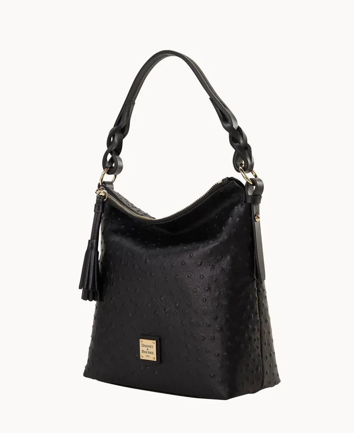 Woman Ostrich Randy Black Dooney and Bourke Shoulder Bags