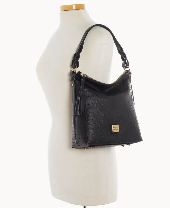 Woman Ostrich Randy Black Dooney and Bourke Shoulder Bags