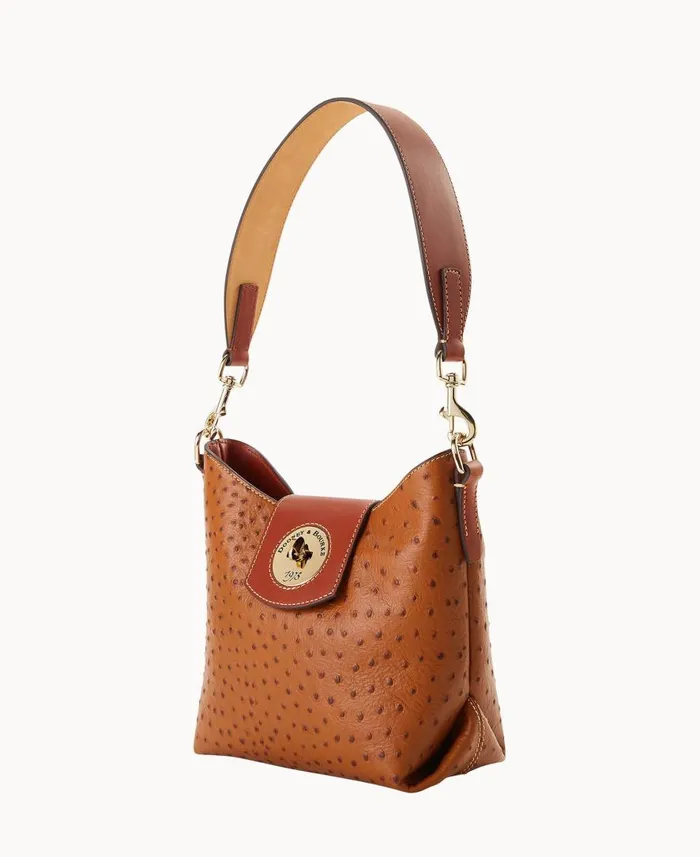Woman Ostrich Turnlock Sac 22 Caramel Dooney and Bourke Shoulder Bags Woman Ostrich Turnlock Sac 22 Caramel Dooney and Bourke Shoulder Bags