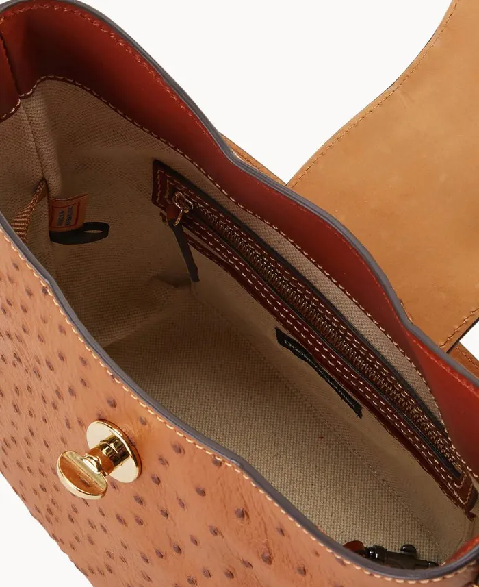 Woman Ostrich Turnlock Sac 22 Caramel Dooney and Bourke Shoulder Bags Woman Ostrich Turnlock Sac 22 Caramel Dooney and Bourke Shoulder Bags