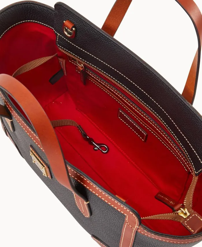 Woman Pebble Grain Small Shopper Black Dooney and Bourke Satchels Woman Pebble Grain Small Shopper Black Dooney and Bourke Satchels