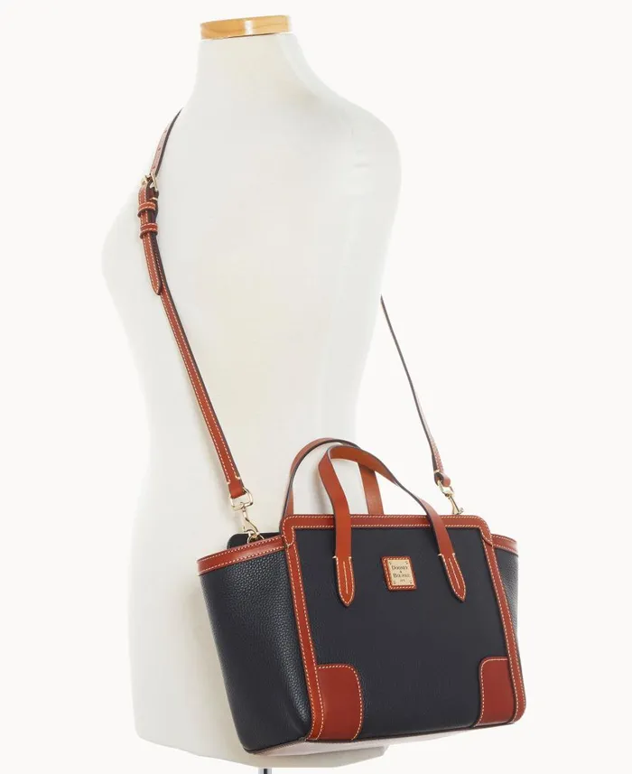 Woman Pebble Grain Small Shopper Black Dooney and Bourke Satchels Woman Pebble Grain Small Shopper Black Dooney and Bourke Satchels