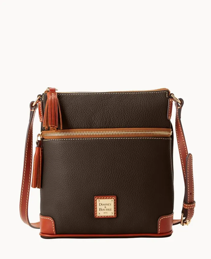 Woman Pebble Grain Small Tassel Crossbody Brown Tmoro Dooney and Bourke Crossbodies