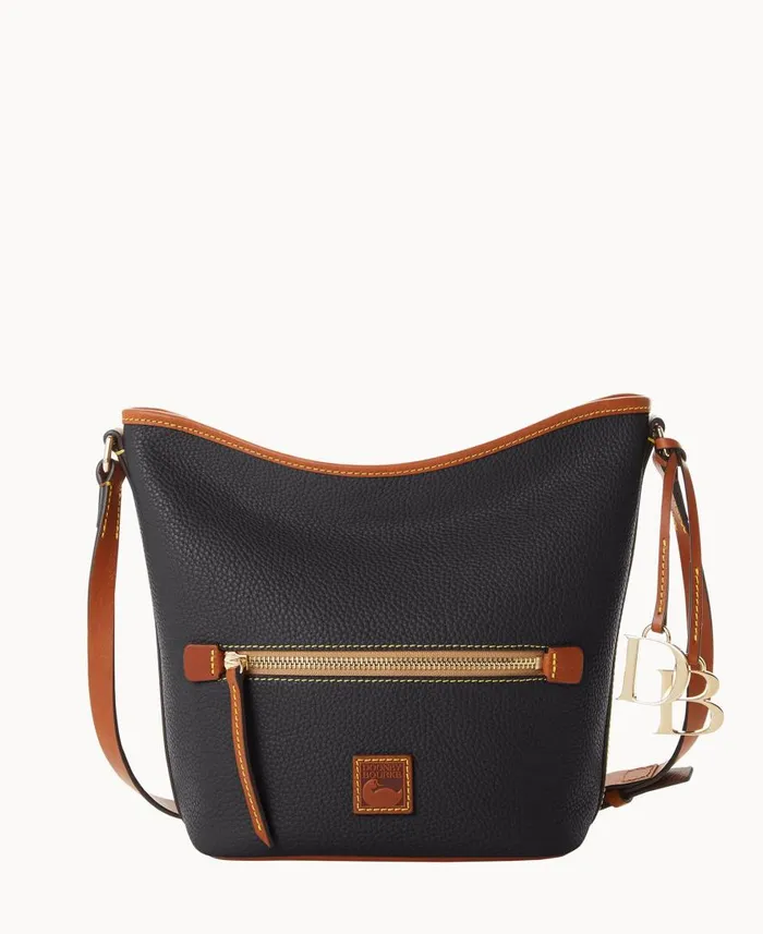 Woman Pebble Grain Zip Sac Black Dooney and Bourke Shoulder Bags
