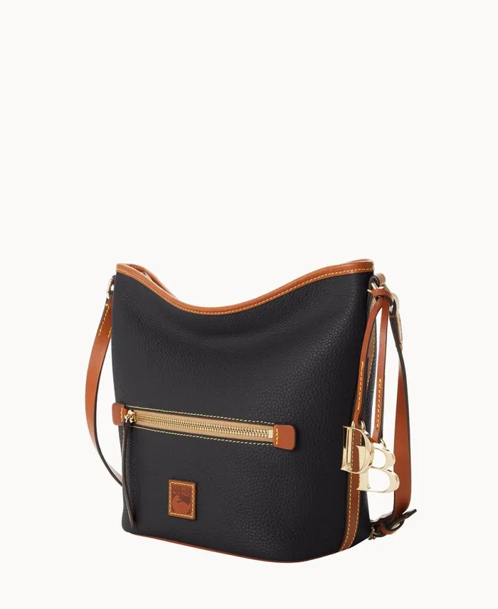 Woman Pebble Grain Zip Sac Black Dooney and Bourke Shoulder Bags Woman Pebble Grain Zip Sac Black Dooney and Bourke Shoulder Bags