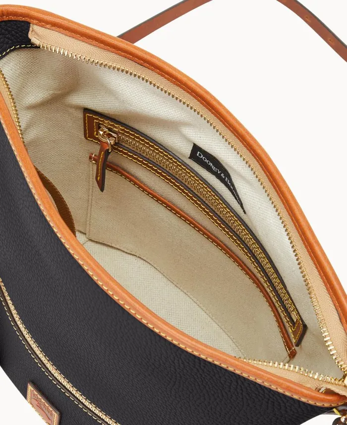 Woman Pebble Grain Zip Sac Black Dooney and Bourke Shoulder Bags Woman Pebble Grain Zip Sac Black Dooney and Bourke Shoulder Bags