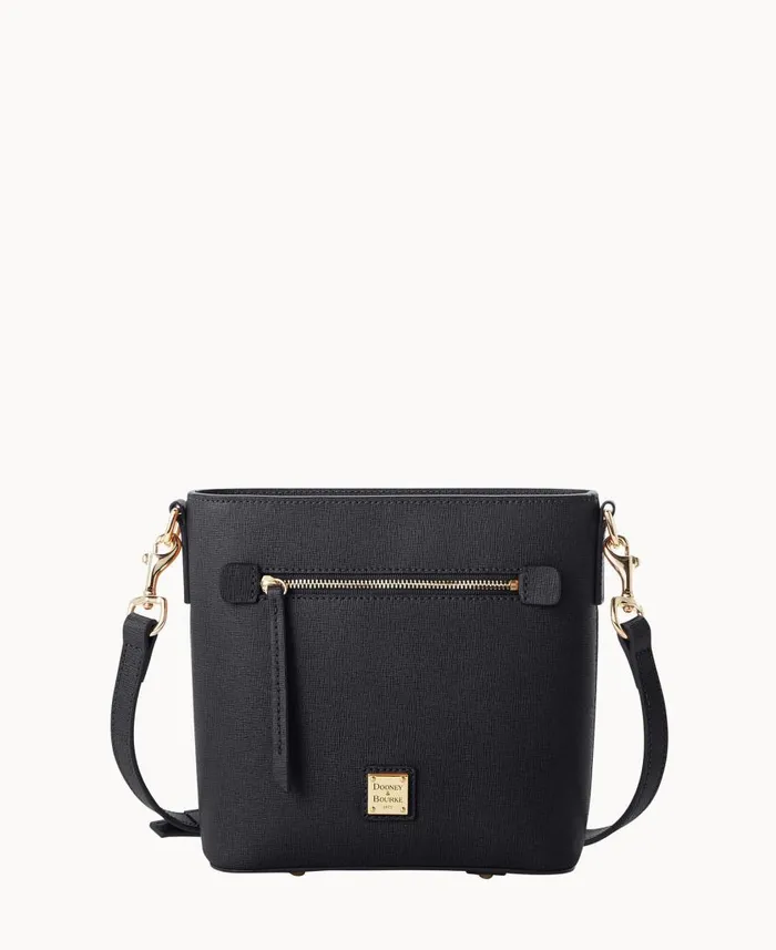 Woman Saffiano Small Zip Crossbody Black Dooney and Bourke Crossbodies