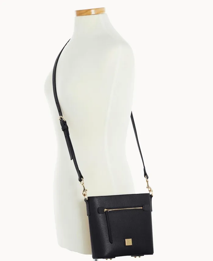 Woman Saffiano Small Zip Crossbody Black Dooney and Bourke Crossbodies Woman Saffiano Small Zip Crossbody Black Dooney and Bourke Crossbodies