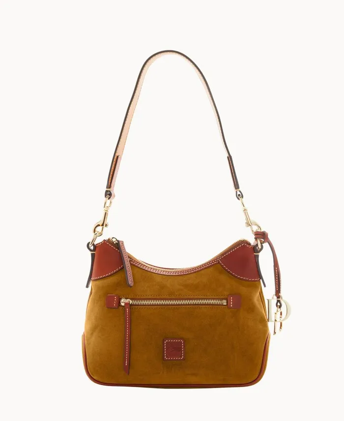 Woman Suede Small Hobo Olive Dooney and Bourke Shoulder Bags