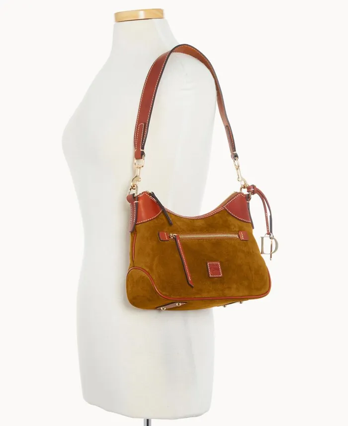 Woman Suede Small Hobo Olive Dooney and Bourke Shoulder Bags Woman Suede Small Hobo Olive Dooney and Bourke Shoulder Bags