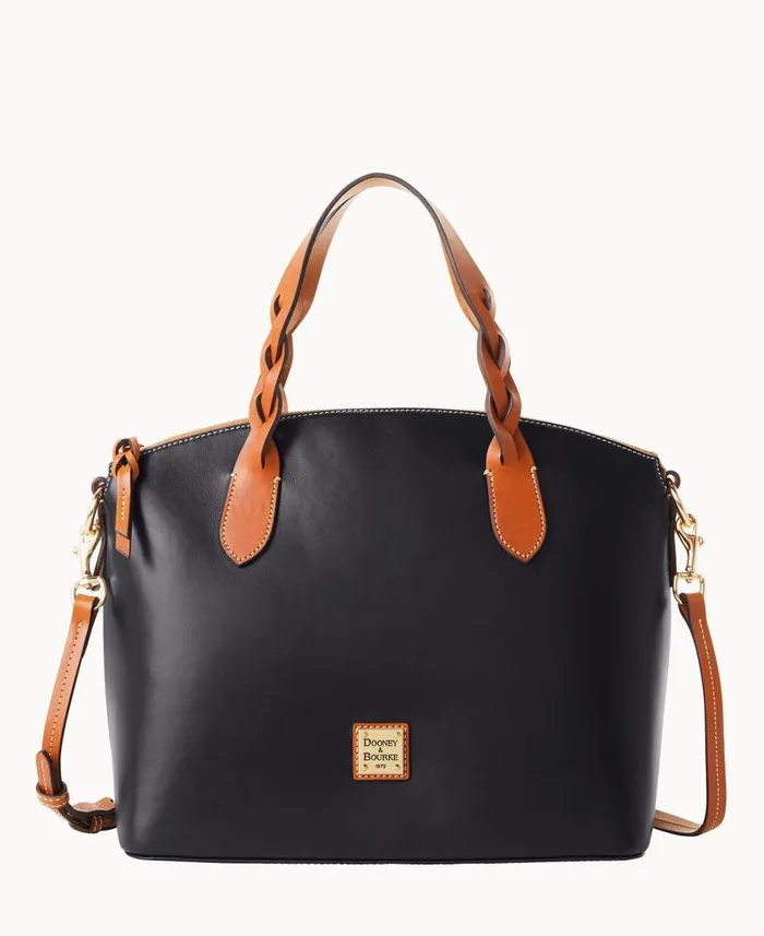 Woman Wexford Leather Celeste Satchel Black Dooney and Bourke Satchels