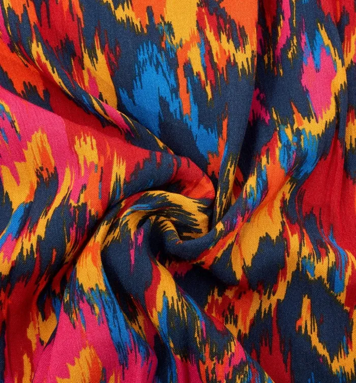 Women 2m Crinkle Viscose Fabric Cut 8211 Navy Blue Print Promod Fabric Cuts And Patterns