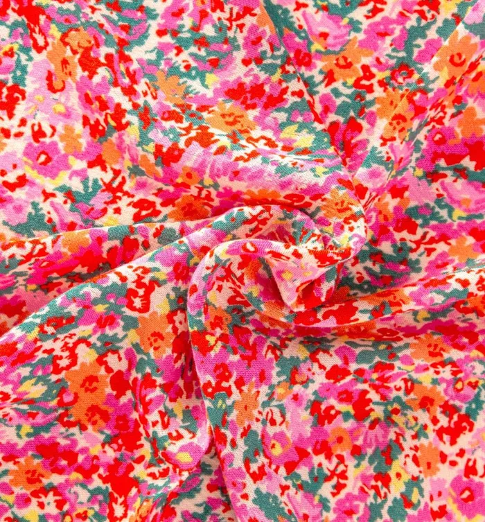 Women 2m Crinkle Viscose Fabric Cut 8211 Pink Print Promod Fabric Cuts And Patterns