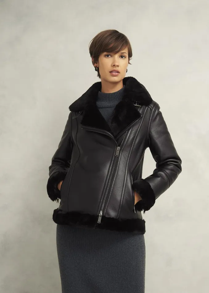 Women Ali Biker Jacket Hobbs Black Hobbs Coats and Jackets