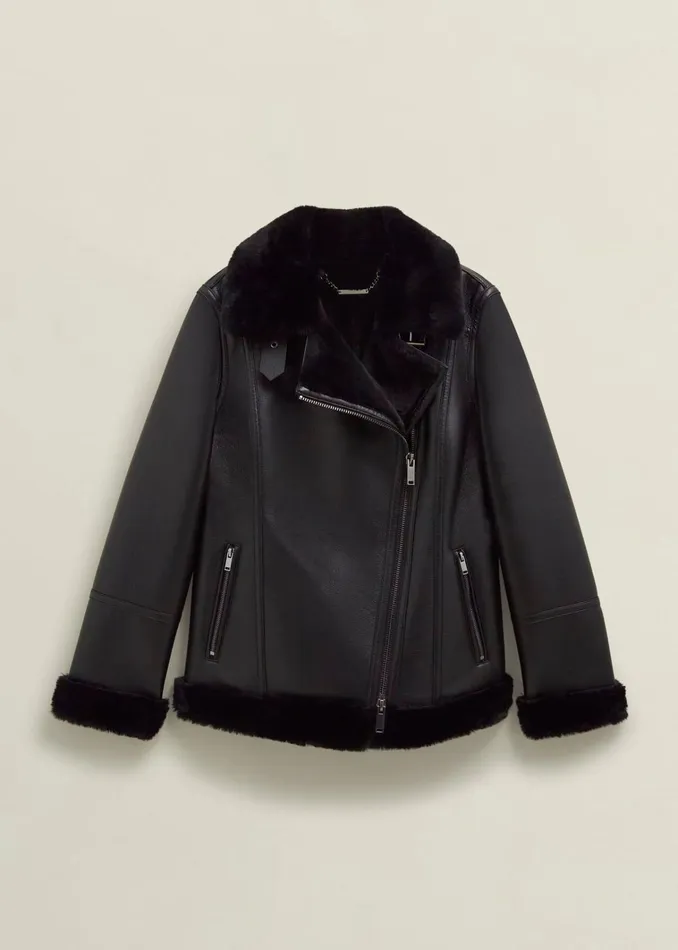 Women Ali Biker Jacket Hobbs Black Hobbs Coats and Jackets