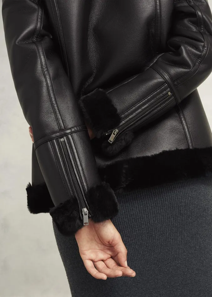 Women Ali Biker Jacket Hobbs Black Hobbs Coats and Jackets
