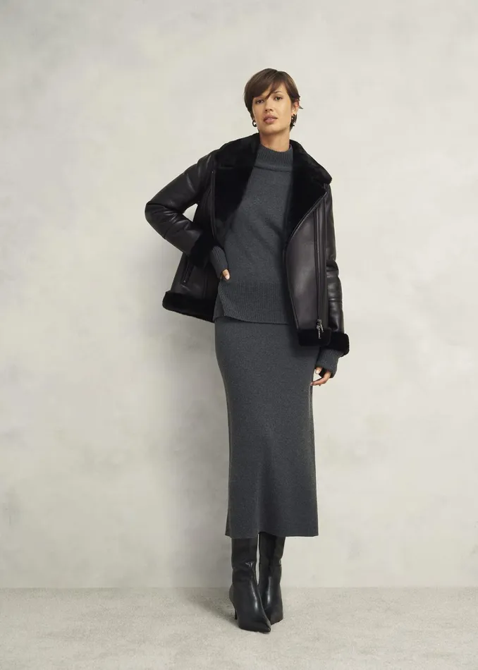 Women Ali Biker Jacket Hobbs Black Hobbs Coats and Jackets