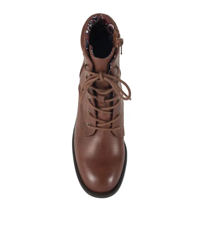 Women Allister Lace Up Bootie Brush Brown Baretraps Booties