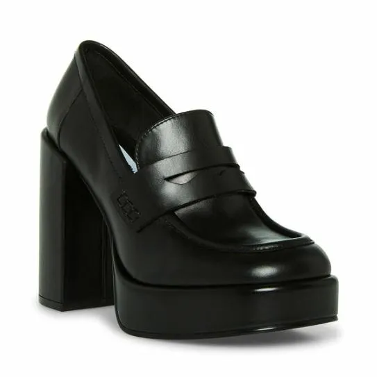 Women ASHE BLACK LEATHER Black Leather Steve Madden Platforms Women ASHE BLACK LEATHER Black Leather Steve Madden Platforms