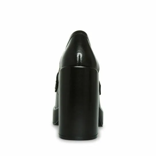 Women ASHE BLACK LEATHER Black Leather Steve Madden Platforms Women ASHE BLACK LEATHER Black Leather Steve Madden Platforms