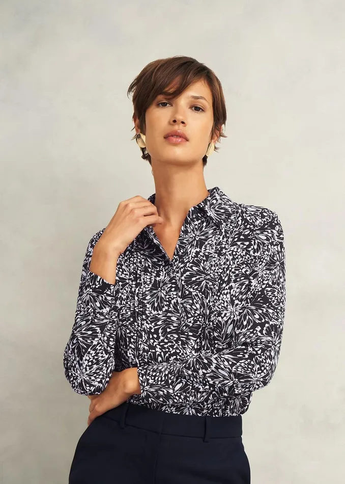 Women Astraea Shirt Navy Ivory Hobbs Tops