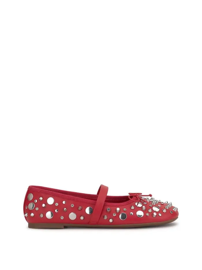 Women Azalina Mary Jane Flat In Red Studded Jessica Simpson Flats