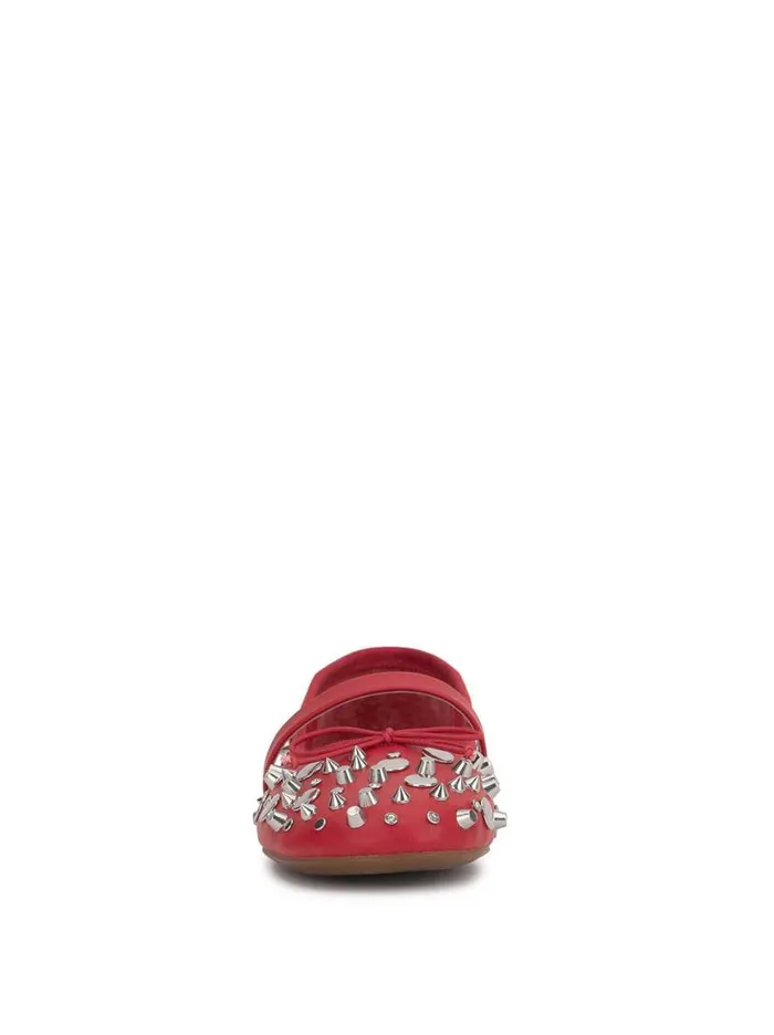 Women Azalina Mary Jane Flat In Red Studded Jessica Simpson Flats